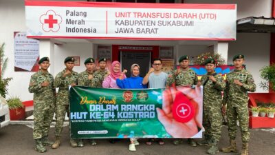 Yonarmed 13/Nanggala/1/1 Kostrad Gelar Donor Darah dalam Rangka HUT ke-64